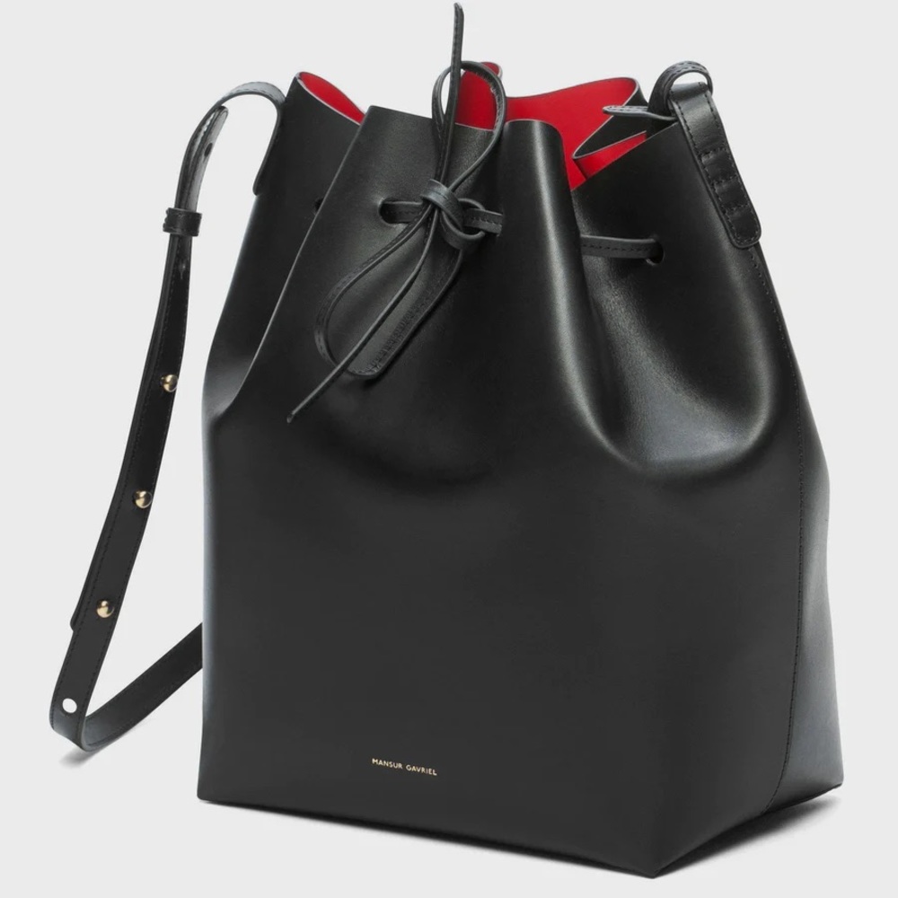Mansur Gavriel Saffiano Leather Bucket Bag
